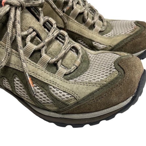 Merrell 7.5 Womens Siren Ventilator Sage Brown Tan Leather Hiking Sneaker Boots - Picture 4 of 10